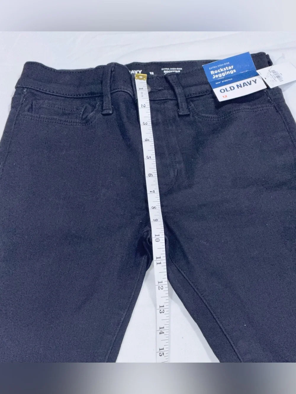 Old Navy Girls Extra High-Rise Rockstar 360 Stretch Black Jeggings 12 NWT O82